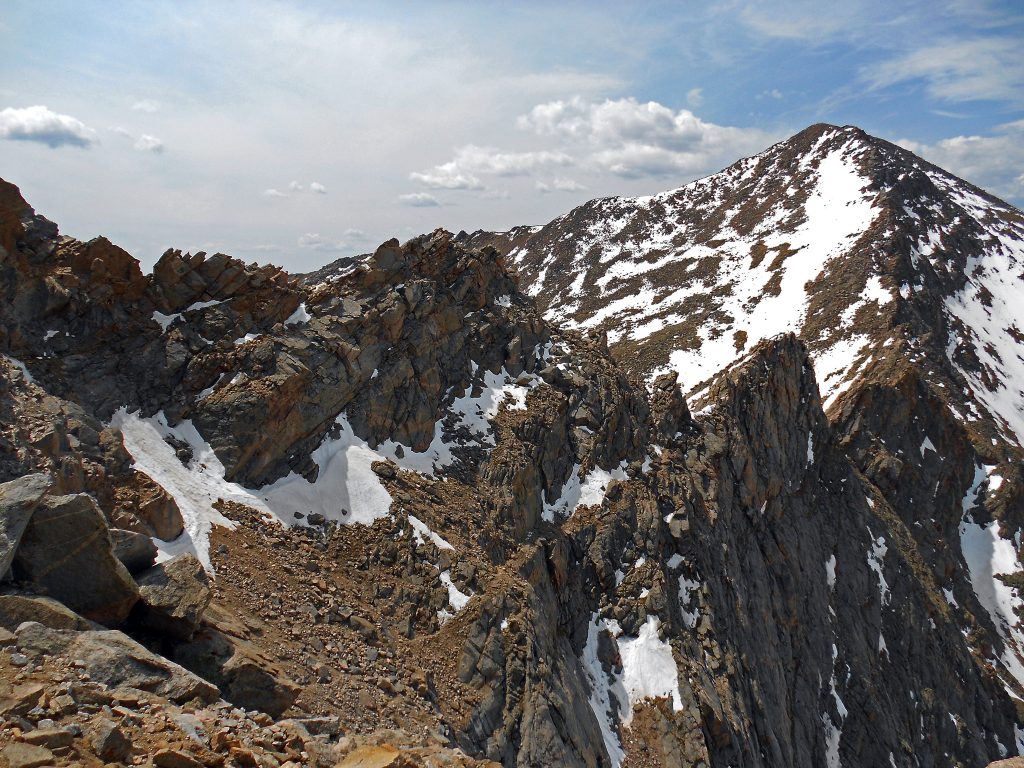 Mt. Bierstadt (background) and the Sawtooth Ridge (foreground)