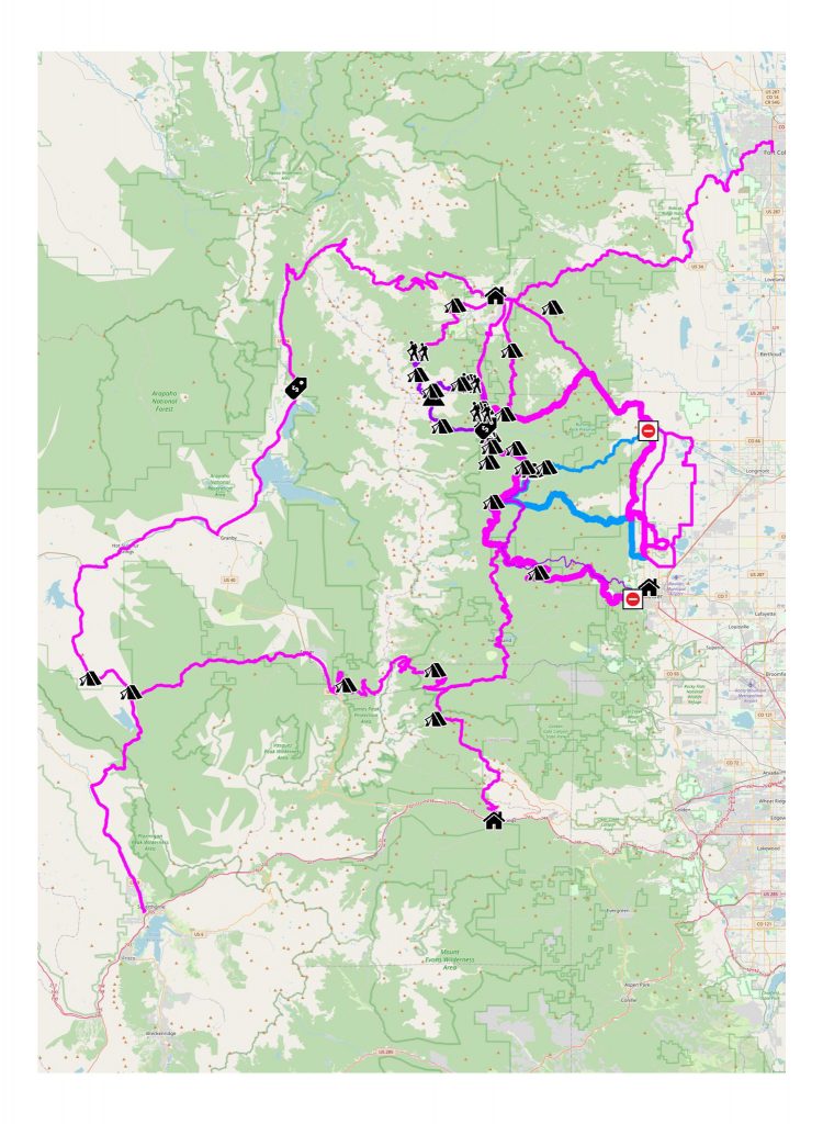 Longs Peak Bikepacking Route Network