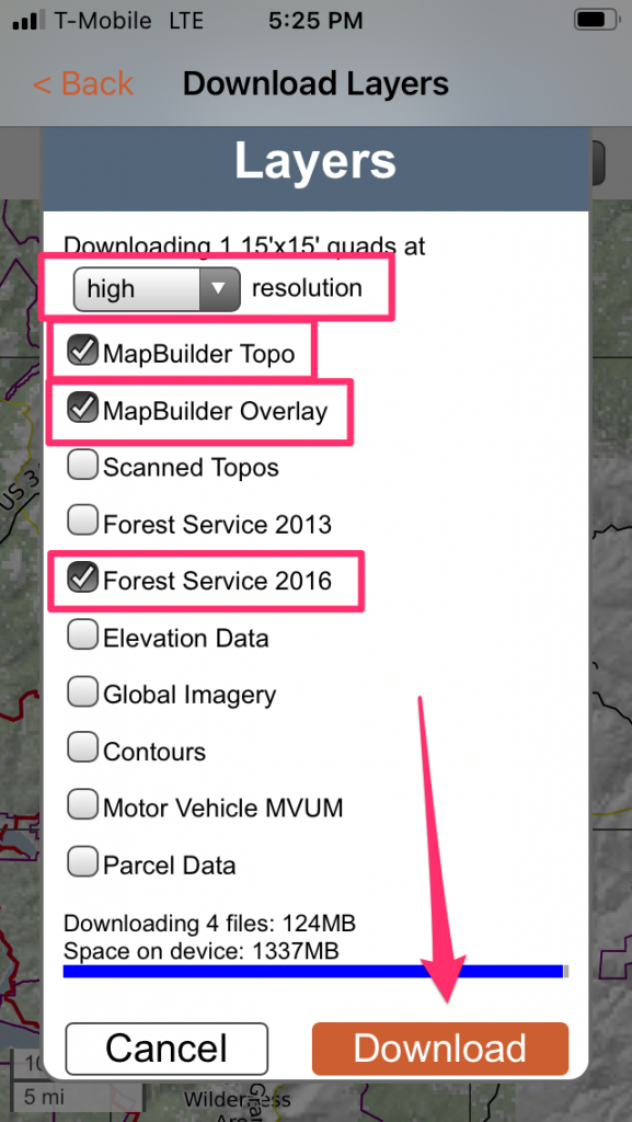 Downloading Offline Maps in Caltopo