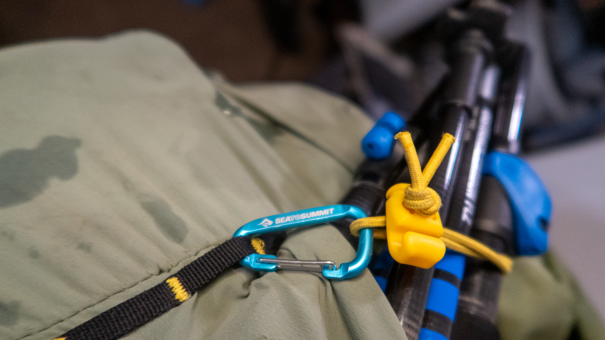 Mini Carabiners to Enhance the Side Bungee Chords on the Fastpack 40