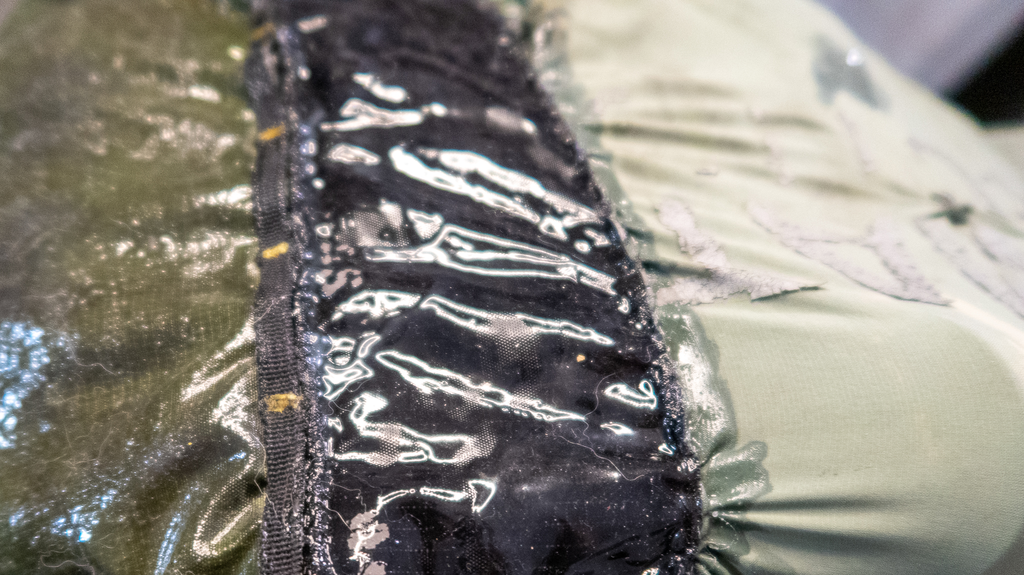 Patched and Reinforced Back Pocket of the Fastpack 40