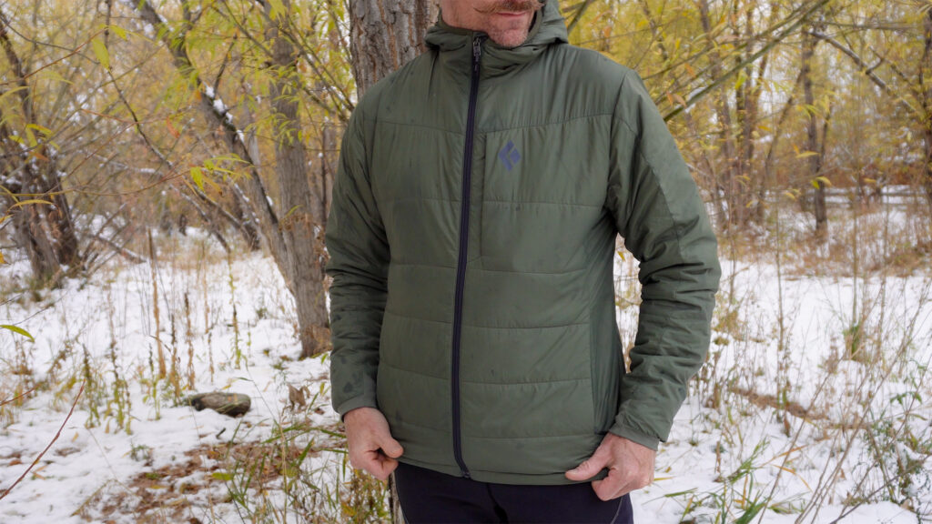 The beefy full front zipper assists with modulating warmth.