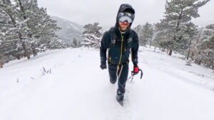 Breaking trail in deep snow