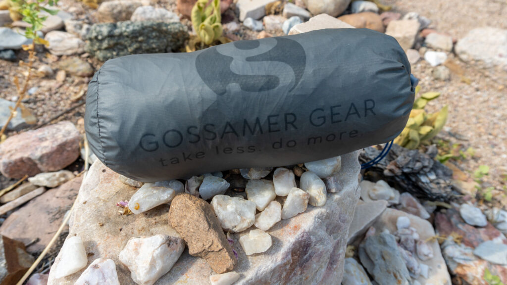 The Gossamer Gear Solo Tarp is a great complement for the Grit 28