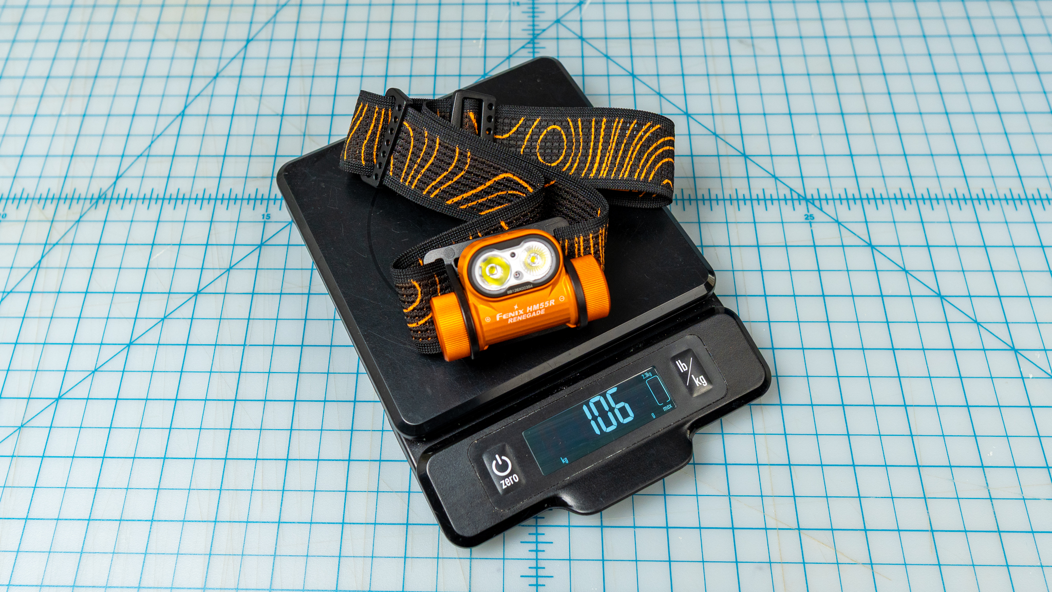 The Fenix HM55R RENEGADE Headlamp: total 106 grams
