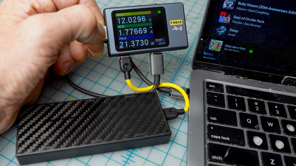 Max charging rate observed with the NB 10000 Gen4 was approx. 21.4W, closely matching the 22.5W advertised.