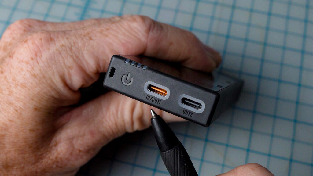 Make sure to plug the power bank using the correct USB-C port to recharge