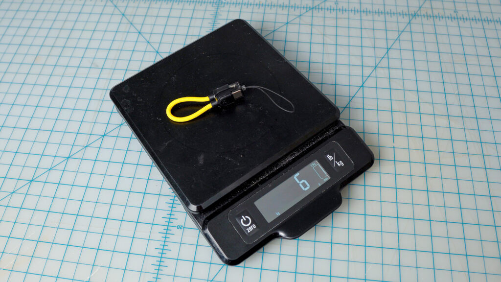 Lanyard + Cable are 6 grams